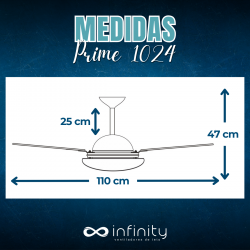 Ventilador de teto Prime 1024 com 3 Pás MDF Marca Infinity 