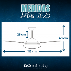 Ventilador De Teto Lótus 1025 Com 4 Pás Mdf 