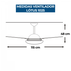 Ventilador De Teto Lótus 1025 Com 3 Pás Mdf 