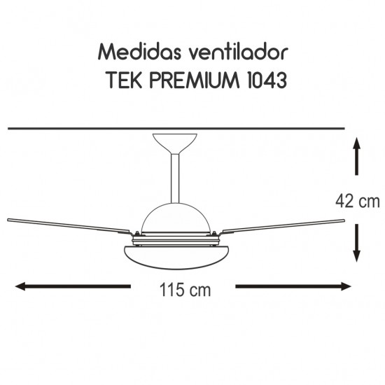 Ventilador de teto Tek 1043 com 4 pás MDF com LED Marca Infinity 