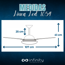 Ventilador De Teto 1054 Línea 4 Pás MDF + Led Incluso Infinity