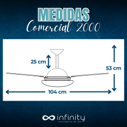 Ventilador de teto Simples Perinha 2000 com 3 pás MDF Marca Infinity 