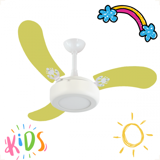 Ventilador de teto Infantil 2014 LED Incluso com 3 pás MDF Marca Infinity - Kids