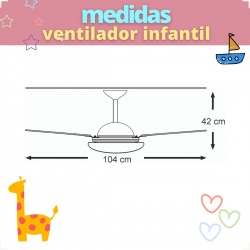 Ventilador de teto Infantil 2014 LED Incluso com 3 pás MDF Marca Infinity - Kids